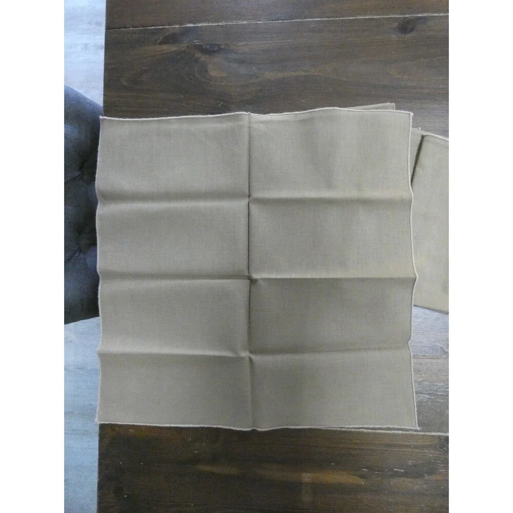 VTG Unbranded Set of 6 Taupe Brown Cloth Napkins 100% Cotton Rectangle 16